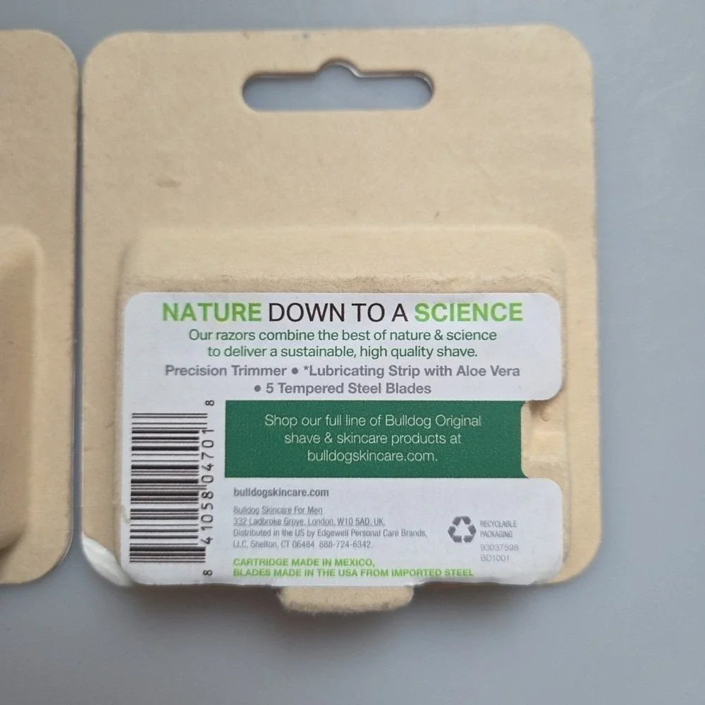 Bulldog Original Steel Blades 4ct Aloe Vera 2‎ Pack New